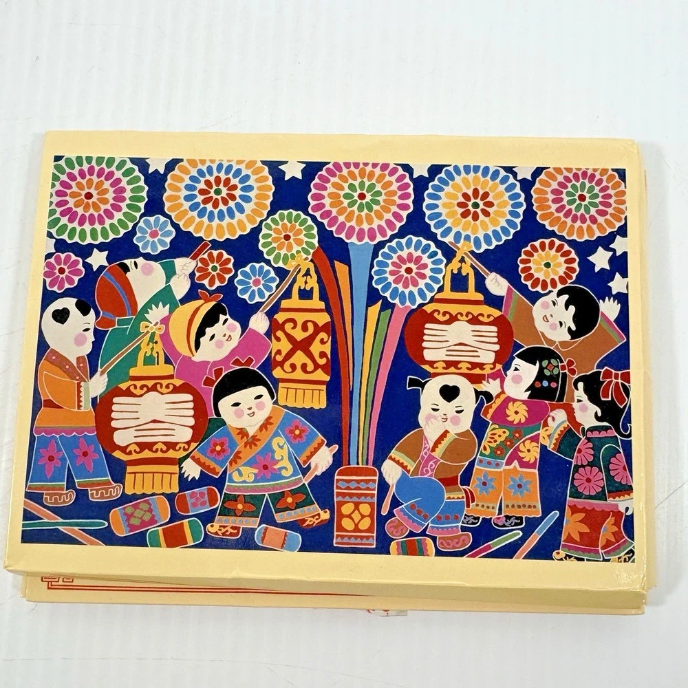 Dragon Heart Vintage Notecards with envelopes Festival Time Asian Children